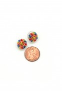 Rainbow Bead Stud Earrings